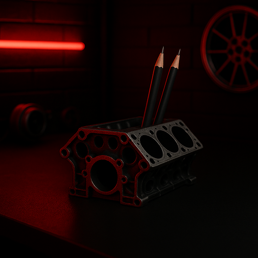engine block pen holder