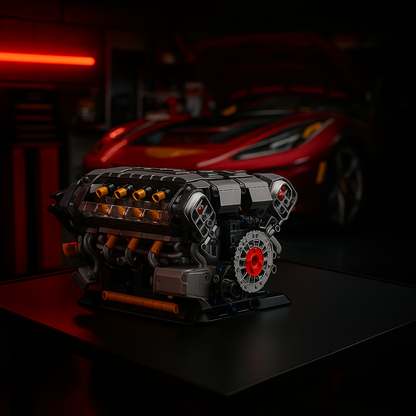 running V8 building block set