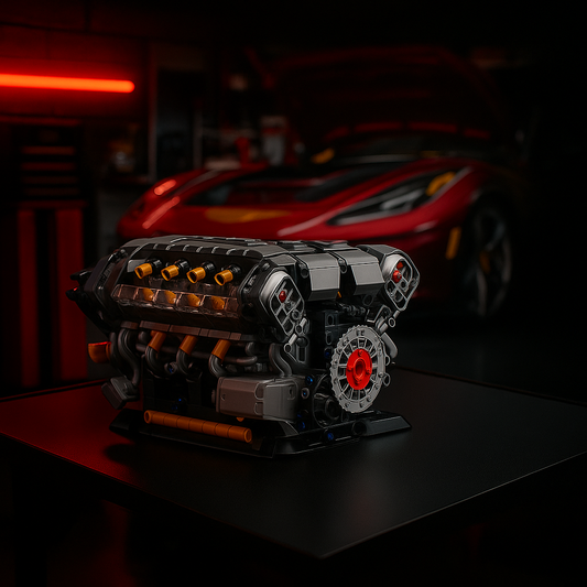 running V8 building block set