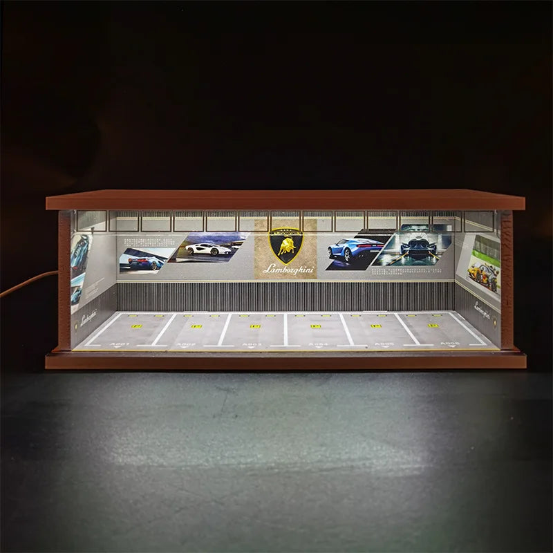 1:64 car garage with leds