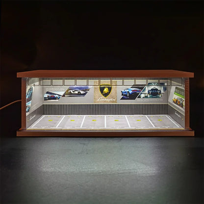 1:64 car garage with leds