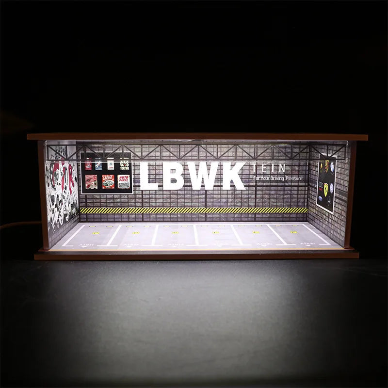 1:64 car garage with leds
