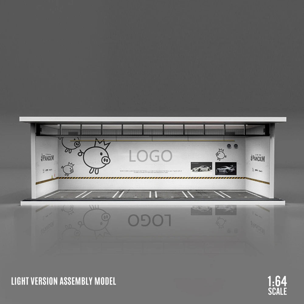 1:64 car garage with leds